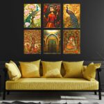 Set of Six Wall Paintings for Wall Dacoration Golden Framed Wall Paintings for Living Room & Bedroom Wall Art for Home Decoration & Office Wall Décor (17x13 inch CH-GD6-2)